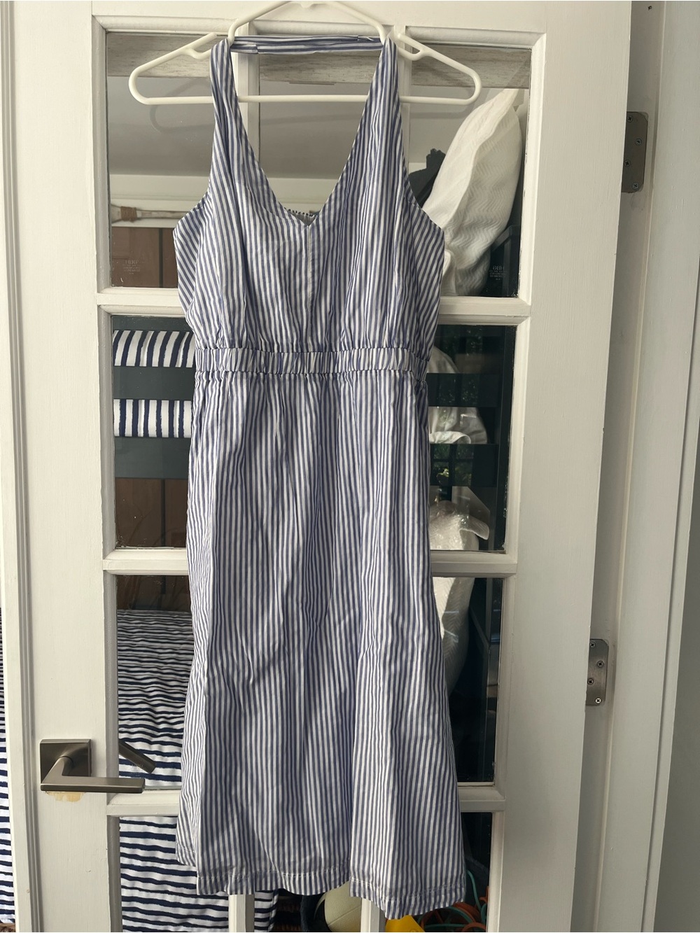 J Crew Striped Blue and White Sleeveless Dress